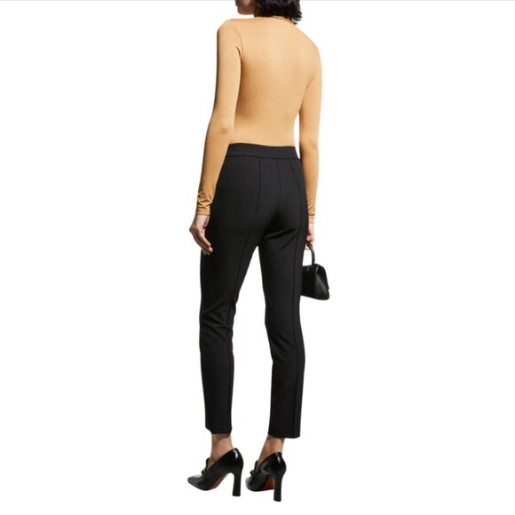 Lafayette 148 NY Gramercy Stretch Pants Womens 2 Black Crop Ankle Side Zip Pleat - Picture 3 of 15